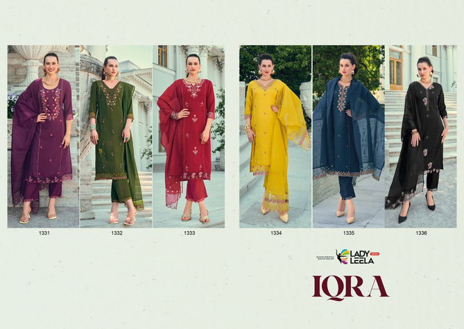 Iqra By Lady Leela Viscose Silk Embroidery Kuryi With Bottom Dupatta Wholesale Online